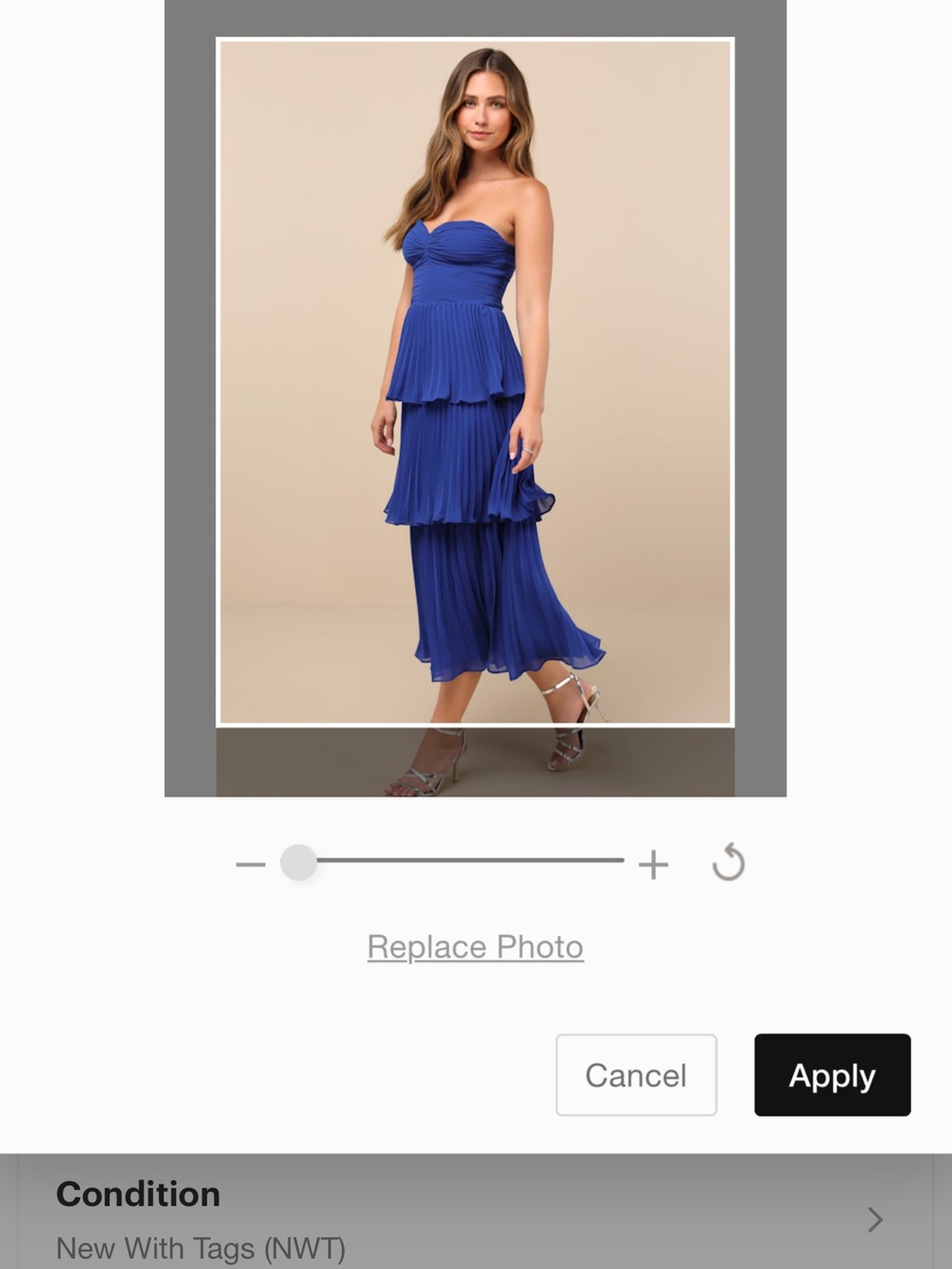 Lulus Seriously Sensational Cobalt Blue Strapless Tiered Midi Dress - Size XL